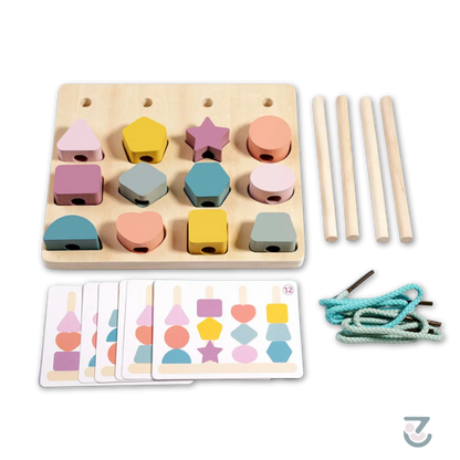 Kids Montessori Colour & Shape Sorting Puzzle with Beads