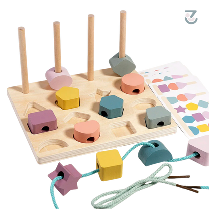Kids Montessori Colour & Shape Sorting Puzzle with Beads